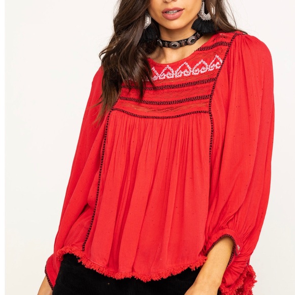 Free People Tops - 🥳HP🥳 Free People Cyprus Avenue Embroidery Top